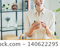 Young woman using a smartphone at home 140622295