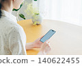 Young woman using a smartphone at home 140622455