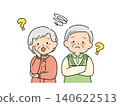 Illustration of a senior couple facing worries and questions (Problem-solving series ①) 140622513