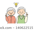 Illustration of a senior couple coming up with an idea (Problem-Solving Series ③) 140622515