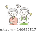 Illustration of a senior couple facing worries and questions (Problem-solving series ①) 140622517