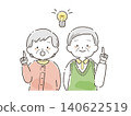 Illustration of a senior couple coming up with an idea (Problem-Solving Series ③) 140622519