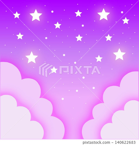 A fantastical illustration background of a purple starry sky and clouds. A fantastical illustration background of a purple starry sky and clouds. 140622683