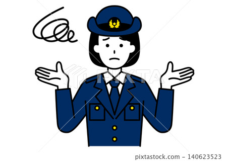 一位女警官不知所措,束手無策。 一位女警官不知所措,束手無策。 140623523