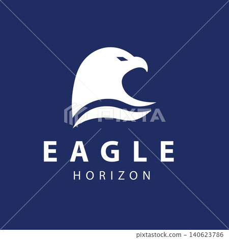 Eagle Wave Illustration Logo with Horizon Lines for Finance and Consulting Eagle Wave Illustration Logo with Horizon Lines for Finance and Consulting 140623786