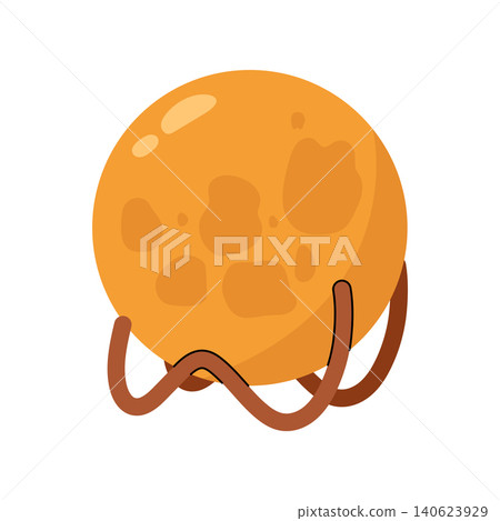 Creative round moon lamp on a wooden stand cozy night light vector illustration Creative round moon lamp on a wooden stand cozy night light vector illustration 140623929