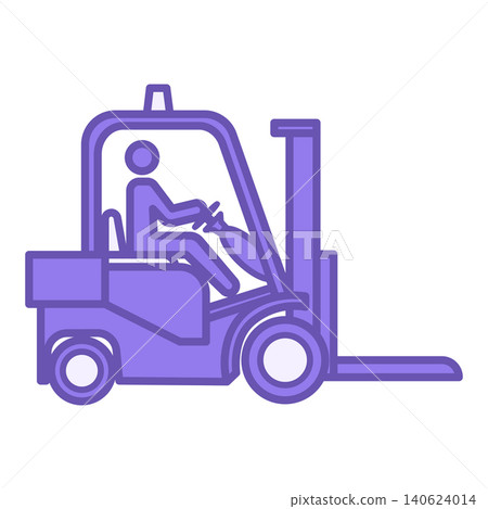Forklift Color Icon. Vector Icon. Warehouse Transport for Moving Cargo. Multifunctional Self-Propelled Equipment Forklift Color Icon. Vector Icon. Warehouse Transport for Moving Cargo. Multifunctional Self-Propelled Equipment 140624014