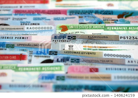 Permanent resident or residence permit cards of different countries in very big amount Permanent resident or residence permit cards of different countries in very big amount 140624159