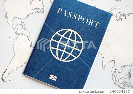 Generic Passport lies on world map close up. Concept of travel and tourism Generic Passport lies on world map close up. Concept of travel and tourism 140624197