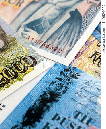Icelandic krona money bills pile on table. Iceland banknotes of ISK currency close up Icelandic krona money bills pile on table. Iceland banknotes of ISK currency close up 140624652