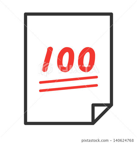 Icon for a test paper with a perfect score. 140624768