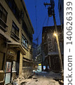 Snow falling at Hijiori Onsen 140626339