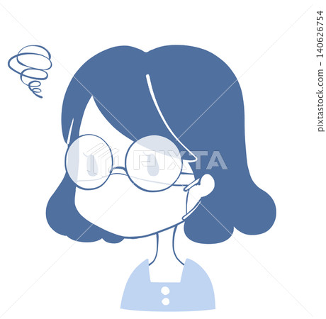An illustration of a woman wearing a mask and glasses; her glasses are fogging up. An illustration of a woman wearing a mask and glasses; her glasses are fogging up. 140626754
