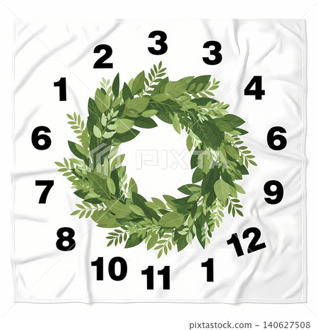Printed Baby Milestone Blanket with Leaf Wreath Printed Baby Milestone Blanket with Leaf Wreath 140627508