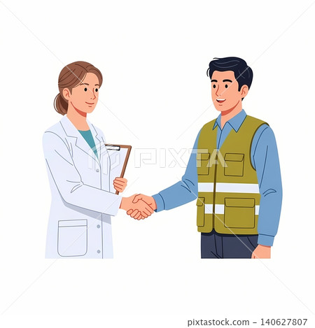 Chemical Hazard Compliance Auditor Handshake with Safety Officer Chemical Hazard Compliance Auditor Handshake with Safety Officer 140627807