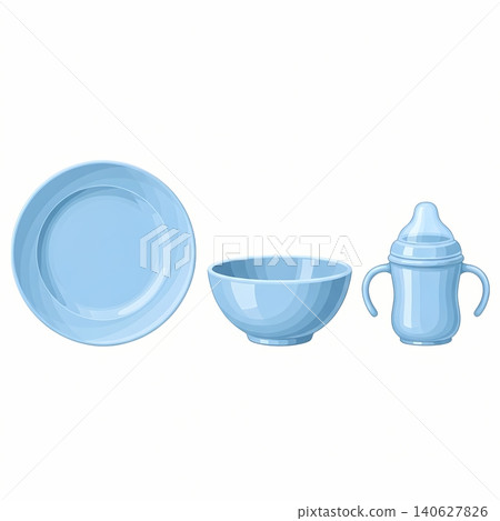 Ceramic Infant Tableware Set in Light Blue 140627826