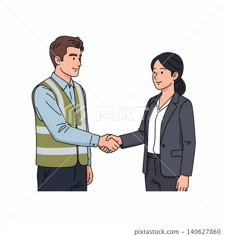 Mature Business Partners Shaking Hands in Office 140627860