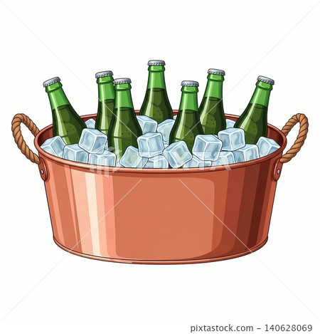 Copper Beverage Tub with Ice and Soda Bottles Copper Beverage Tub with Ice and Soda Bottles 140628069