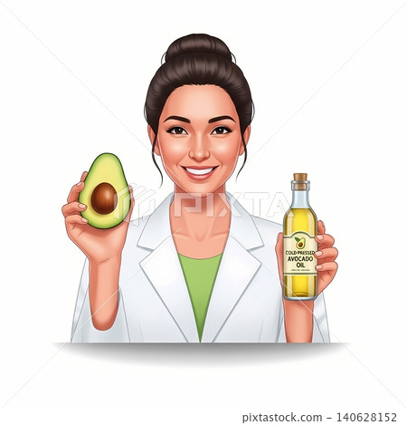 Clean Beauty Advocate Holding Avocado and Natural Oil Clean Beauty Advocate Holding Avocado and Natural Oil 140628152