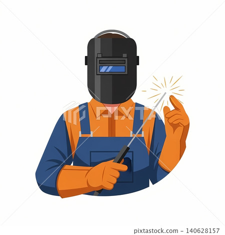 Welder Holding Welding Rod Welder Holding Welding Rod 140628157