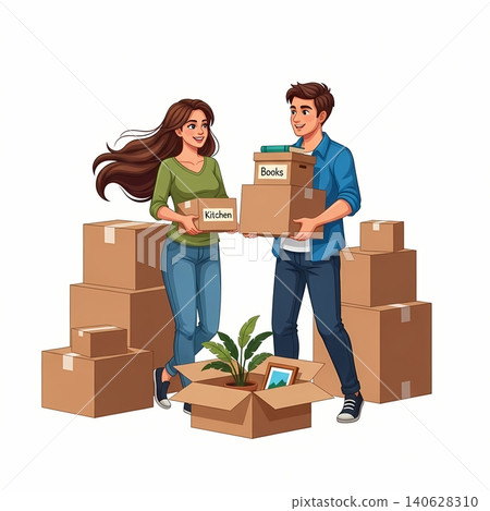 Couple Moving Into New House Couple Moving Into New House 140628310