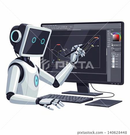 Designer Robot Adjusting Vector Nodes Designer Robot Adjusting Vector Nodes 140628448