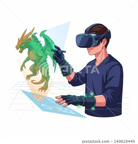 VR Designer Sculpting 3D Creature VR Designer Sculpting 3D Creature 140628449