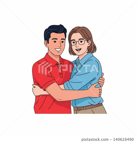 Cybersecurity Engineers Data Protection Hug Flat Vector Illustration 140628490