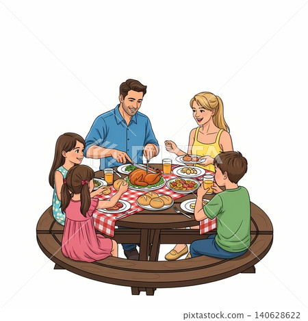 Family Having Festive Lunch Family Having Festive Lunch 140628622