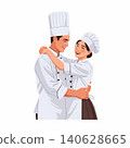 Entrepreneur Chef Couple Restaurant Opening Flat Vector Illustration 140628665