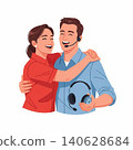 Emergency Dispatch Support Agents Hug Flat Vector Illustration 140628684