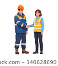 Electrical Grid Engineer and Utility Supervisor Handshake 140628690