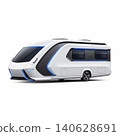 Electric Futuristic White Camper Trailer 140628691