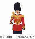 Military Band Drum Major with Gold Mace Baton 140628707