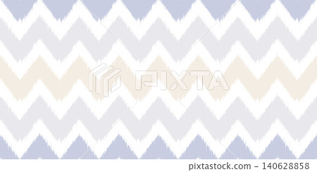 Ethnic seamless pattern with ikat geometric motif. Abstract vector rug textured traditional zigzag background. Chevron ornament for fabric textile and carpet. Ethnic seamless pattern with ikat geometric motif. Abstract vector rug textured traditional zigzag background. Chevron ornament for fabric textile and carpet. 140628858