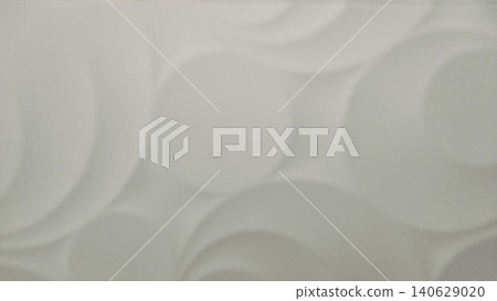 White 3D wall panel texture background with abstract circle pattern 140629020