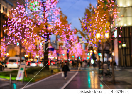 Abstract bokeh cityscape night light, City night light blur bokeh background. 140629624