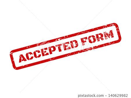 Accepted form red stamp on white background Accepted form red stamp on white background 140629982