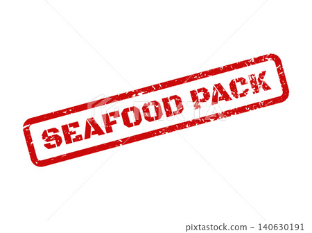 Distressed rubber stamp with SEAFOOD PACK text indicating a bundled food product for retail sale or offer Distressed rubber stamp with SEAFOOD PACK text indicating a bundled food product for retail sale or offer 140630191