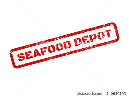 Distressed vintage rubber stamp mark featuring bold text seafood depot with a rectangular grunge border 140630195
