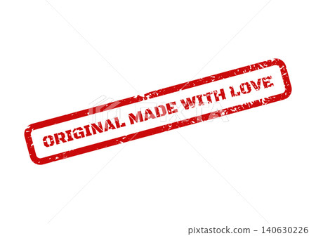 Grunge textured rectangular stamp with the message Original Made With Love for authentic handcrafted product branding Grunge textured rectangular stamp with the message Original Made With Love for authentic handcrafted product branding 140630226