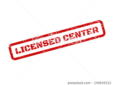 Weathered diagonal stamp indicating a fully licensed center for various activities Weathered diagonal stamp indicating a fully licensed center for various activities 140630522