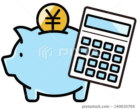 Cute piggy bank and yen coin Cute piggy bank and yen coin 140630769