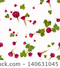 Seamless pattern of pressed pink morning glories on a white background 140631045