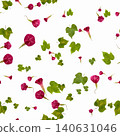 Dense seamless pattern of pressed pink morning glories on a white background 140631046