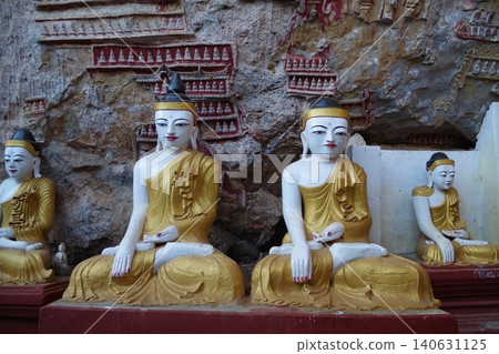 Myanmar, Kaw Gun Cave Temple Myanmar, Kaw Gun Cave Temple 140631125