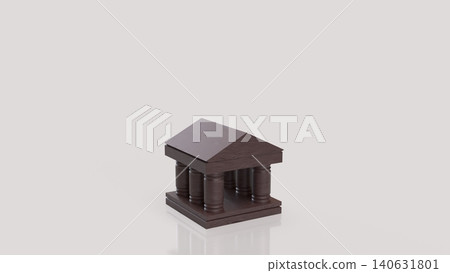 Wooden Classical Bank Building Finance Concept 3d render. 140631801
