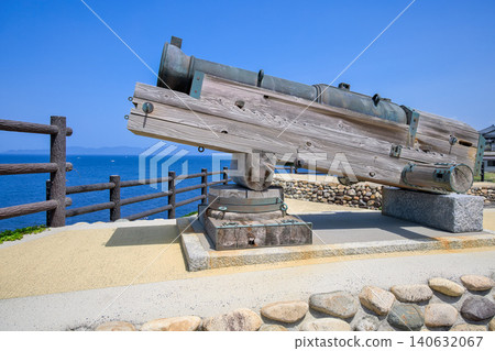 <島根縣>手鎢浦台場公園：大砲的複製品 140632067