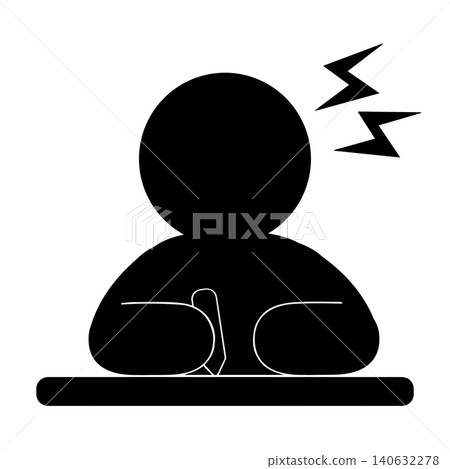 A pictogram of a person studying with determination. A pictogram of a person studying with determination. 140632278