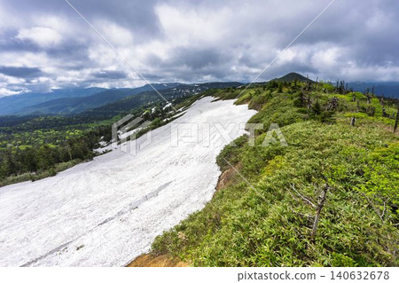 View from Hachimantai Observatory: Overlooking the Iwate side, Semboku City, Akita Prefecture. 140632678